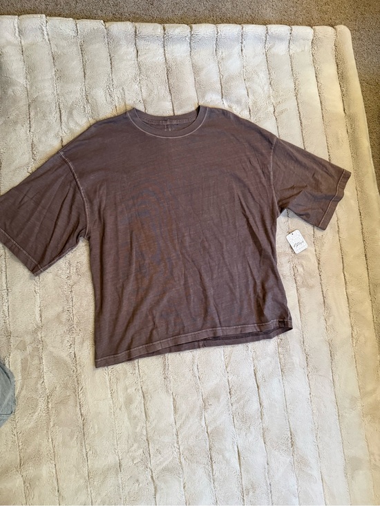 Free People Tops - Free People Perfect Oversized Tee, Dusted Cocoa, Size XS